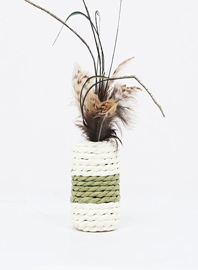 BohoBark لعبة BohoBark Cat Candy Colour Paper Rope Cylinde Feather Toy التفاعلية المقاومة للخدش للقطط، عبوة من قطعة واحدة - Image 2